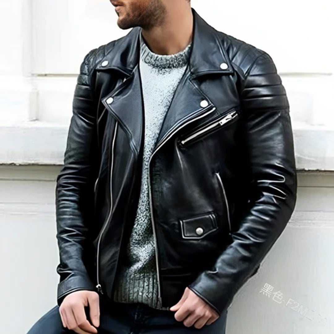 Andreas | Klassisk Biker Læderjakke