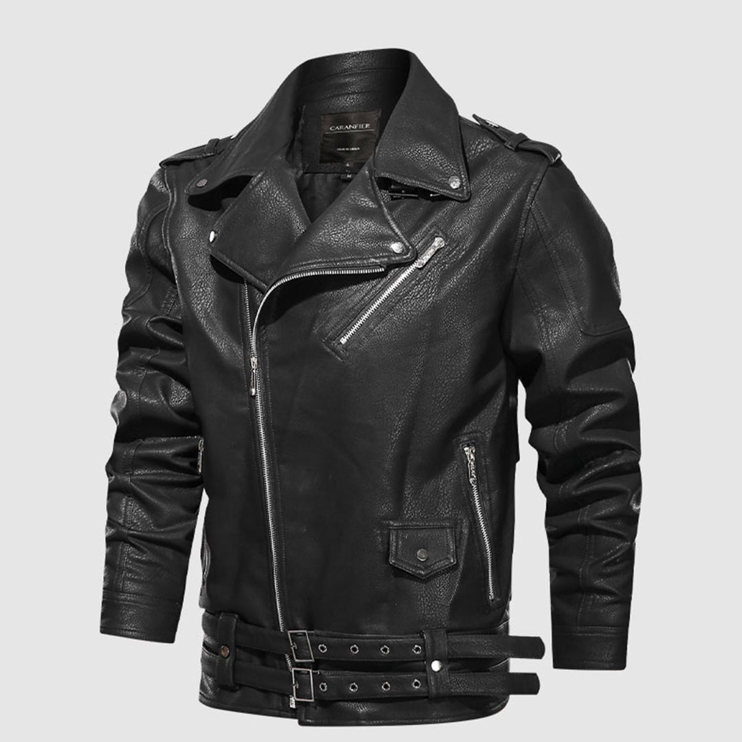Axel | Klassisk Biker Læderjakke